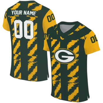 customized green bay packers stripe block green jersey best selling