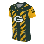 customized green bay packers stripe block green jersey best selling