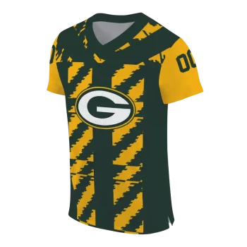 customized green bay packers stripe block green jersey fashion forward