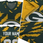 customized green bay packers stripe block green jersey best selling