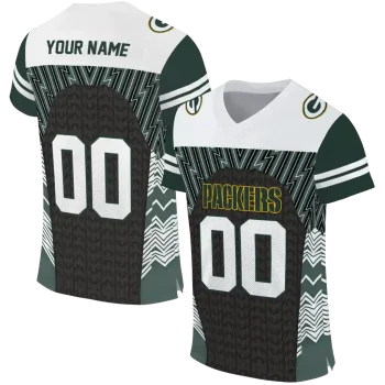customized green bay packers tire arrows green black white jersey best selling
