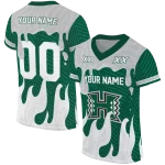 customized hawaii rainbow warriors dripping flames green white jersey best selling