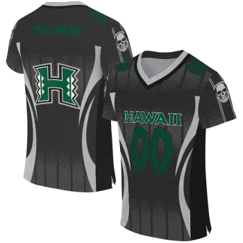 customized hawaii rainbow warriors dynamic dots silver jersey best selling