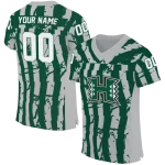 customized hawaii rainbow warriors stripe splatter green jersey best selling