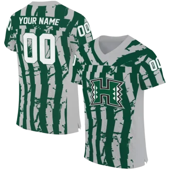 customized hawaii rainbow warriors stripe splatter green jersey best selling
