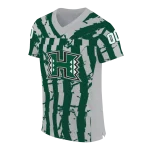 customized hawaii rainbow warriors stripe splatter green jersey best selling