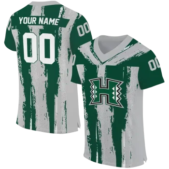 customized hawaii rainbow warriors striped texture green jersey best selling
