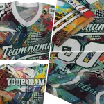 customized hawaii rainbow warriors tribal face jersey best selling