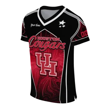 customized houston cougars halftone slant red black jersey fashion forward