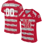 customized houston cougars layered grids red jersey best selling