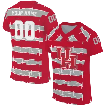 customized houston cougars layered grids red jersey best selling