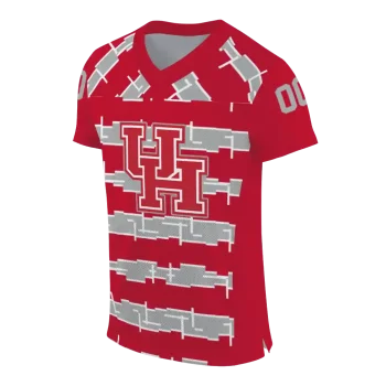 customized houston cougars layered grids red jersey fashion forward