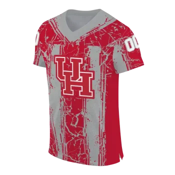 customized houston cougars rugged stripes red jersey fashion forward