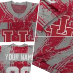 customized houston cougars rugged stripes red jersey best selling