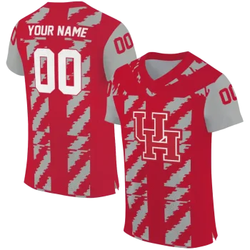 customized houston cougars stripe block red jersey best selling