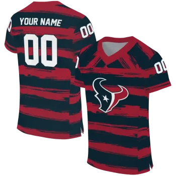 customized houston texans art stripe blue jersey best selling