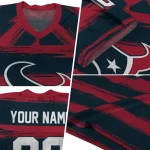 customized houston texans art stripe blue jersey best selling