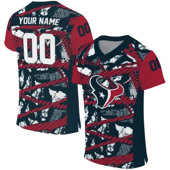customized houston texans camo shatter blue jersey best selling