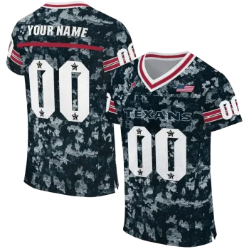 customized houston texans camouflage abstract blue jersey best selling