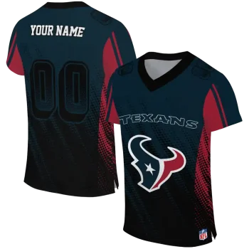 customized houston texans halftone fade blue black jersey best selling