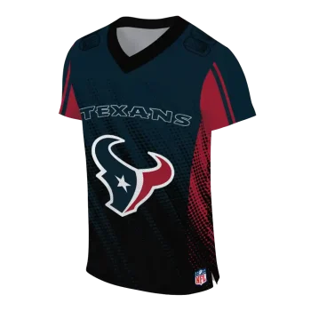 customized houston texans halftone fade blue black jersey fashion forward