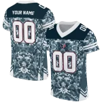 customized houston texans mirrored pattern blue jersey best selling