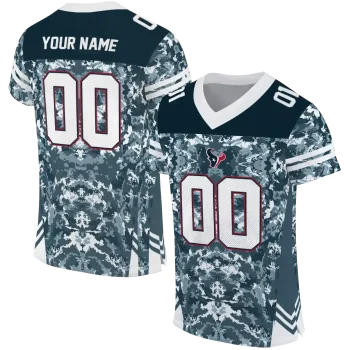 customized houston texans mirrored pattern blue jersey best selling