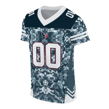 customized houston texans mirrored pattern blue jersey fashion forward