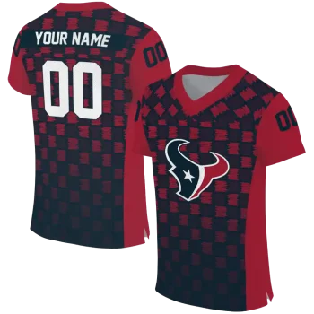 customized houston texans stacked rectangle blue jersey best selling