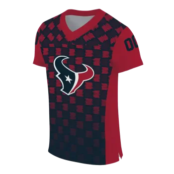 customized houston texans stacked rectangle blue jersey fashion forward