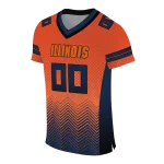 customized illinois fighting illini halftone sweep orange black jersey best selling