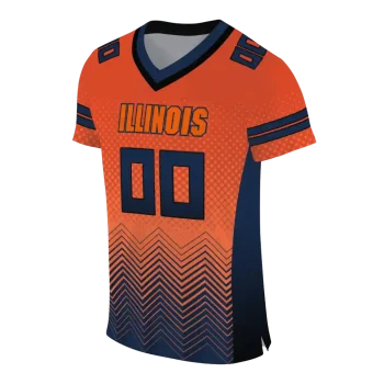customized illinois fighting illini halftone sweep orange black jersey fashion forward