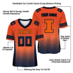 customized illinois fighting illini halftone sweep orange black jersey best selling