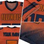 customized illinois fighting illini halftone sweep orange black jersey best selling