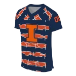 customized illinois fighting illini layered grids blue jersey best selling