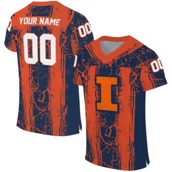 customized illinois fighting illini rugged stripes blue jersey best selling