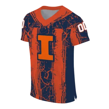 customized illinois fighting illini rugged stripes blue jersey fashion forward