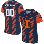 customized illinois fighting illini stripe block blue jersey best selling