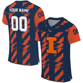 customized illinois fighting illini stripe block blue jersey best selling