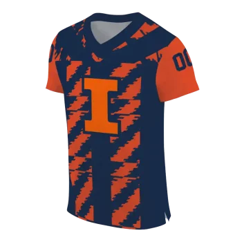 customized illinois fighting illini stripe block blue jersey fashion forward