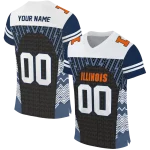 customized illinois fighting illini tire arrows blue black white jersey best selling