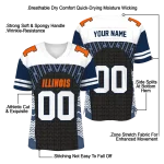 customized illinois fighting illini tire arrows blue black white jersey best selling