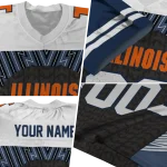 customized illinois fighting illini tire arrows blue black white jersey best selling