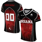 customized indiana hoosiers halftone slant red black jersey best selling