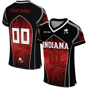 customized indiana hoosiers halftone slant red black jersey best selling