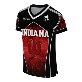 customized indiana hoosiers halftone slant red black jersey fashion forward
