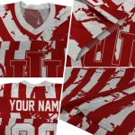 customized indiana hoosiers stripe splatter red jersey best selling
