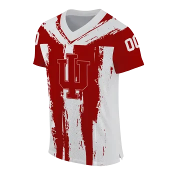 customized indiana hoosiers striped texture red jersey fashion forward