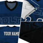 customized indianapolis colts halftone fade blue black jersey best selling