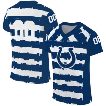 customized indianapolis colts layered grids blue jersey best selling
